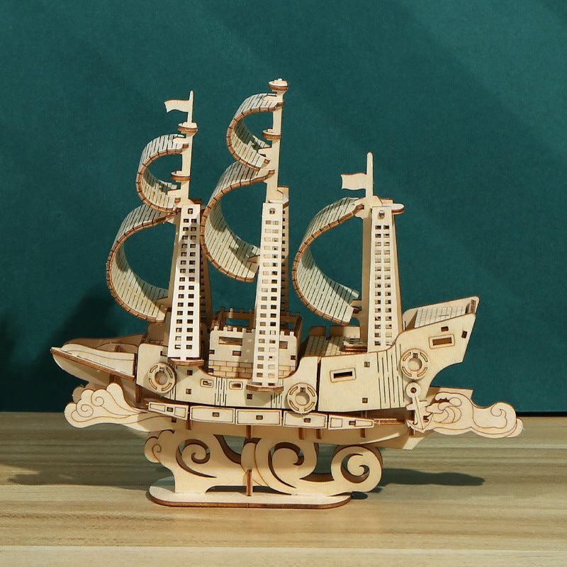 3D Three-dimensional Linden Wood Children's Puzzle Toys