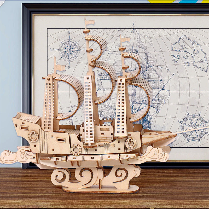 3D Three-dimensional Linden Wood Children's Puzzle Toys