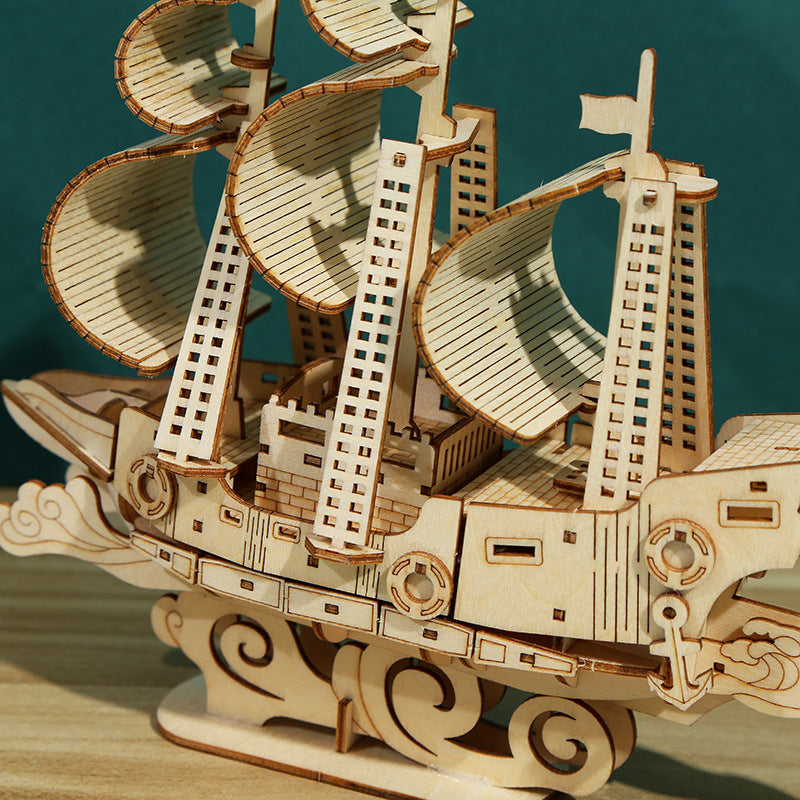 3D Three-dimensional Linden Wood Children's Puzzle Toys