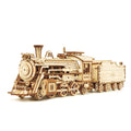 3D Wooden Puzzle Train Model DIY Wooden Train Toy Mechanical Train Model Kit Assembly Model Home Decoration Crafts