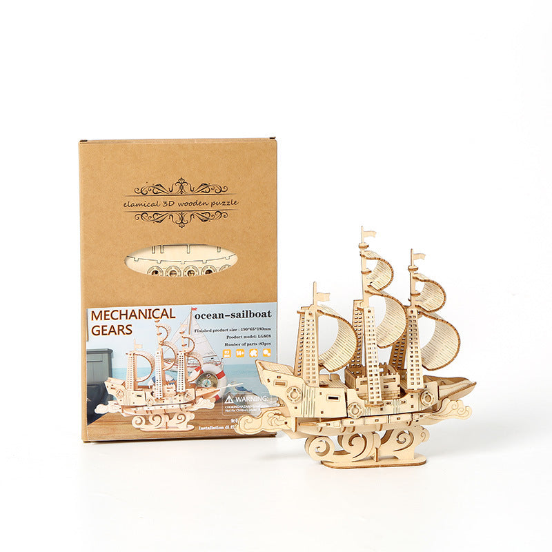 3D Three-dimensional Linden Wood Children's Puzzle Toys